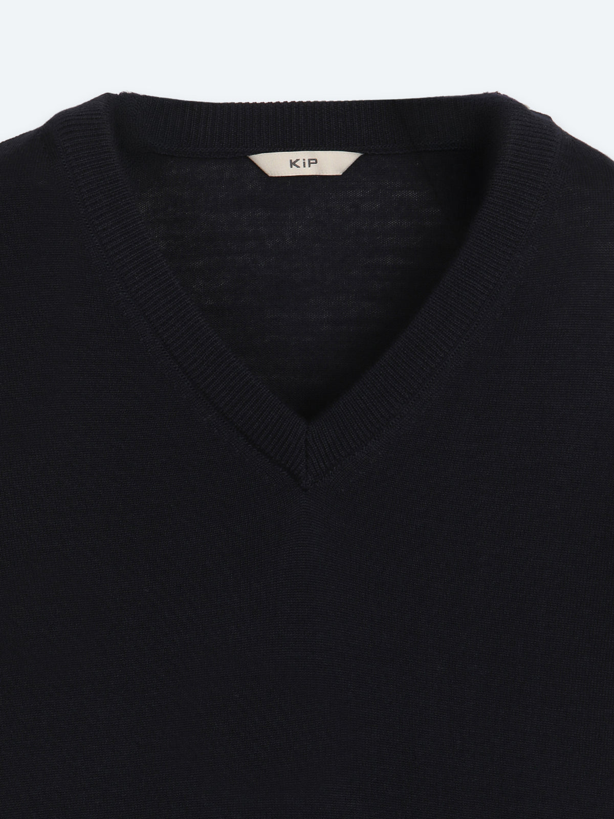 Lacivert Düz Örgü Yün Karışımlı Triko Kazak