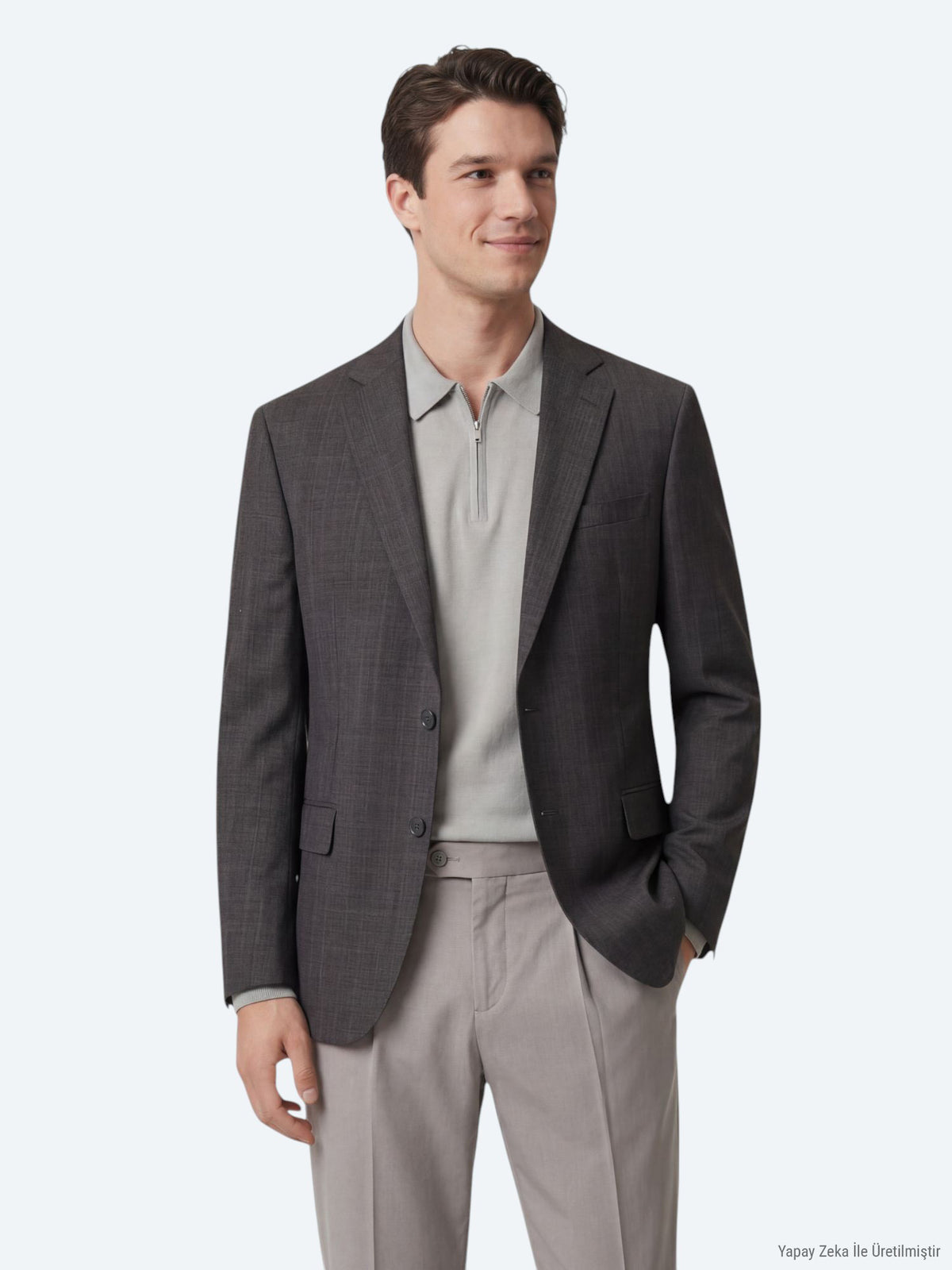 Renkli Mikro Modern Fit Yün Karışımlı Ceket