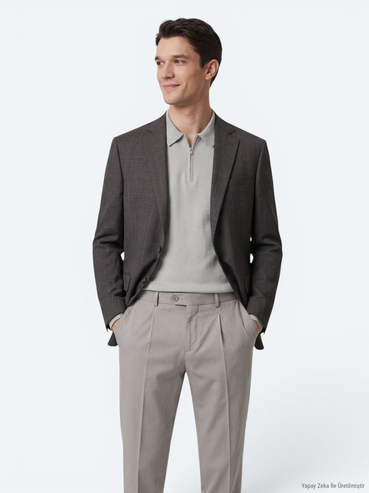 Renkli Mikro Modern Fit Yün Karışımlı Ceket