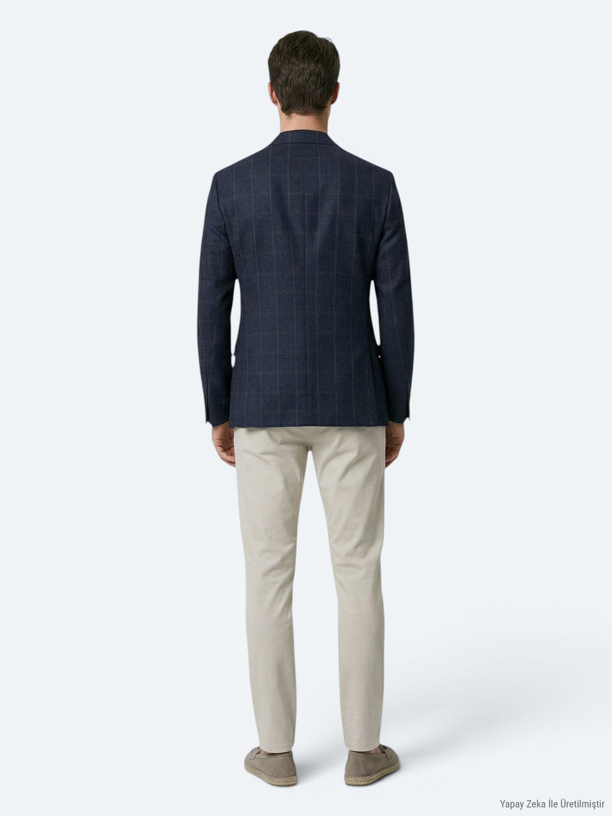 Lacivert Mikro Modern Fit Yün Karışımlı Ceket