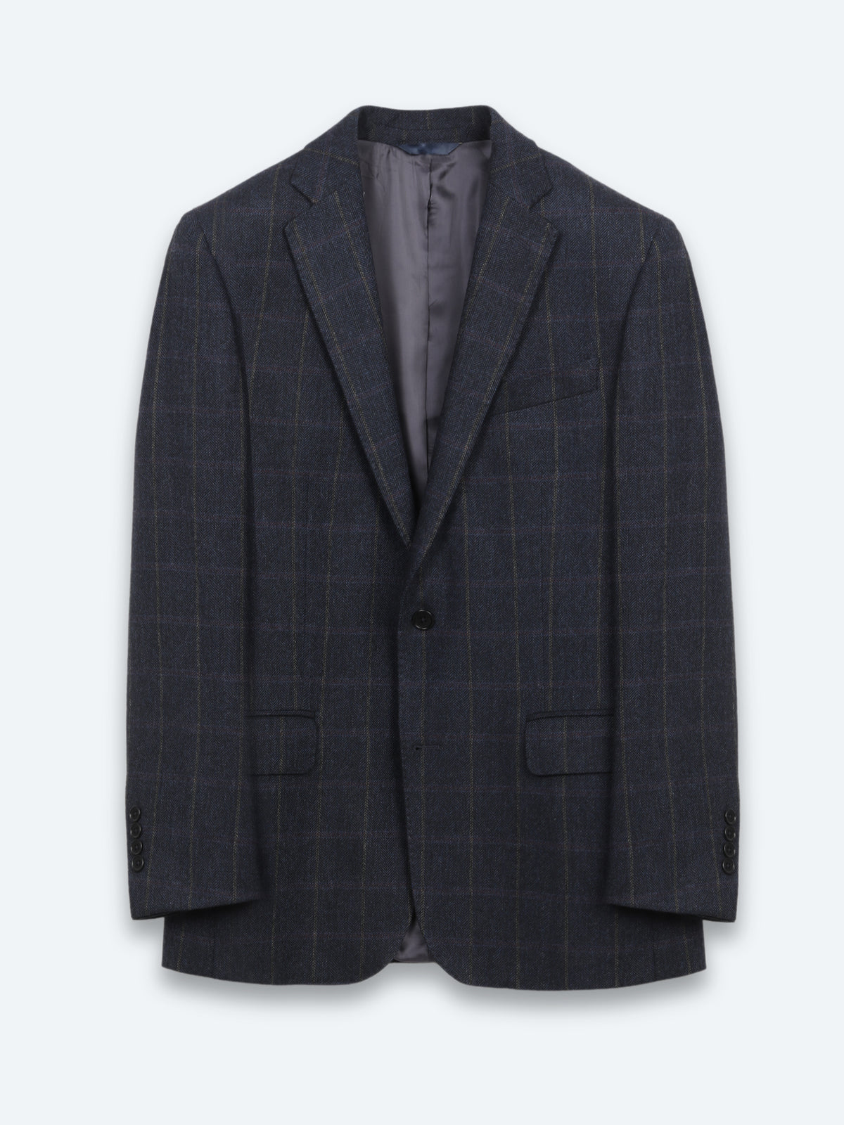 Lacivert Mikro Modern Fit Yün Karışımlı Ceket