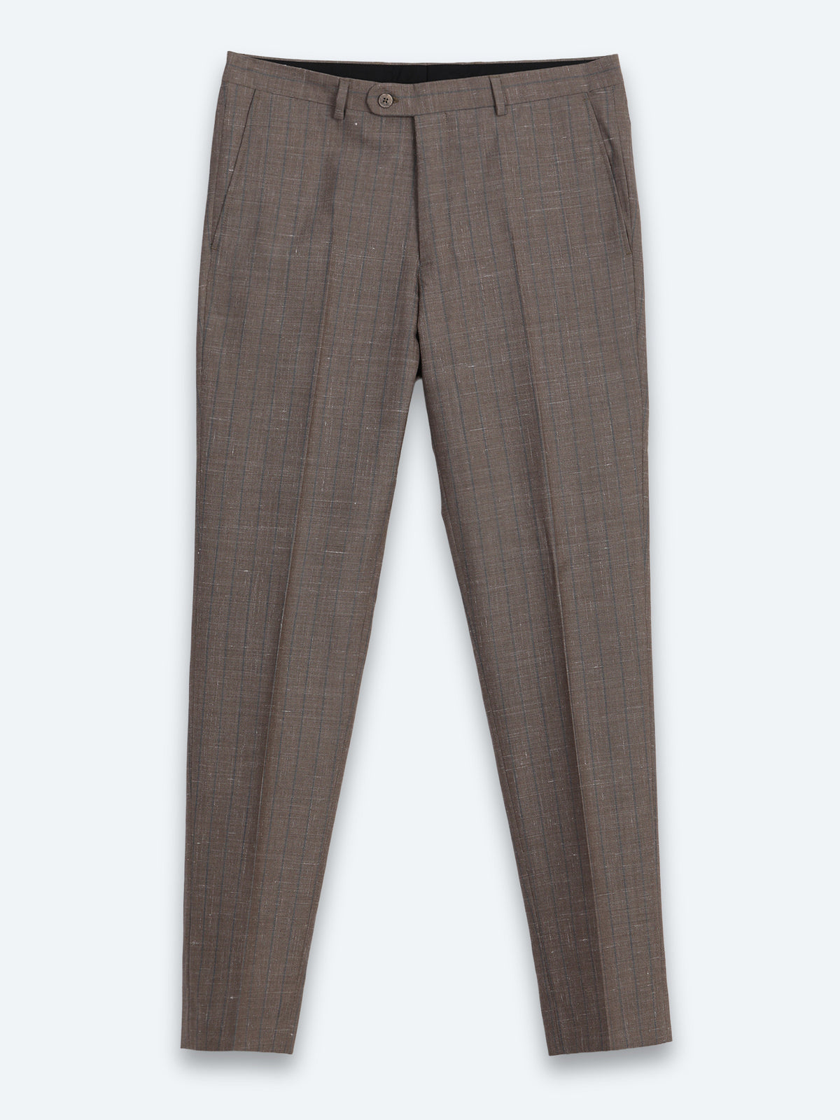 Vizon Çizgili Modern Fit İpek Karışımlı Takım Elbise