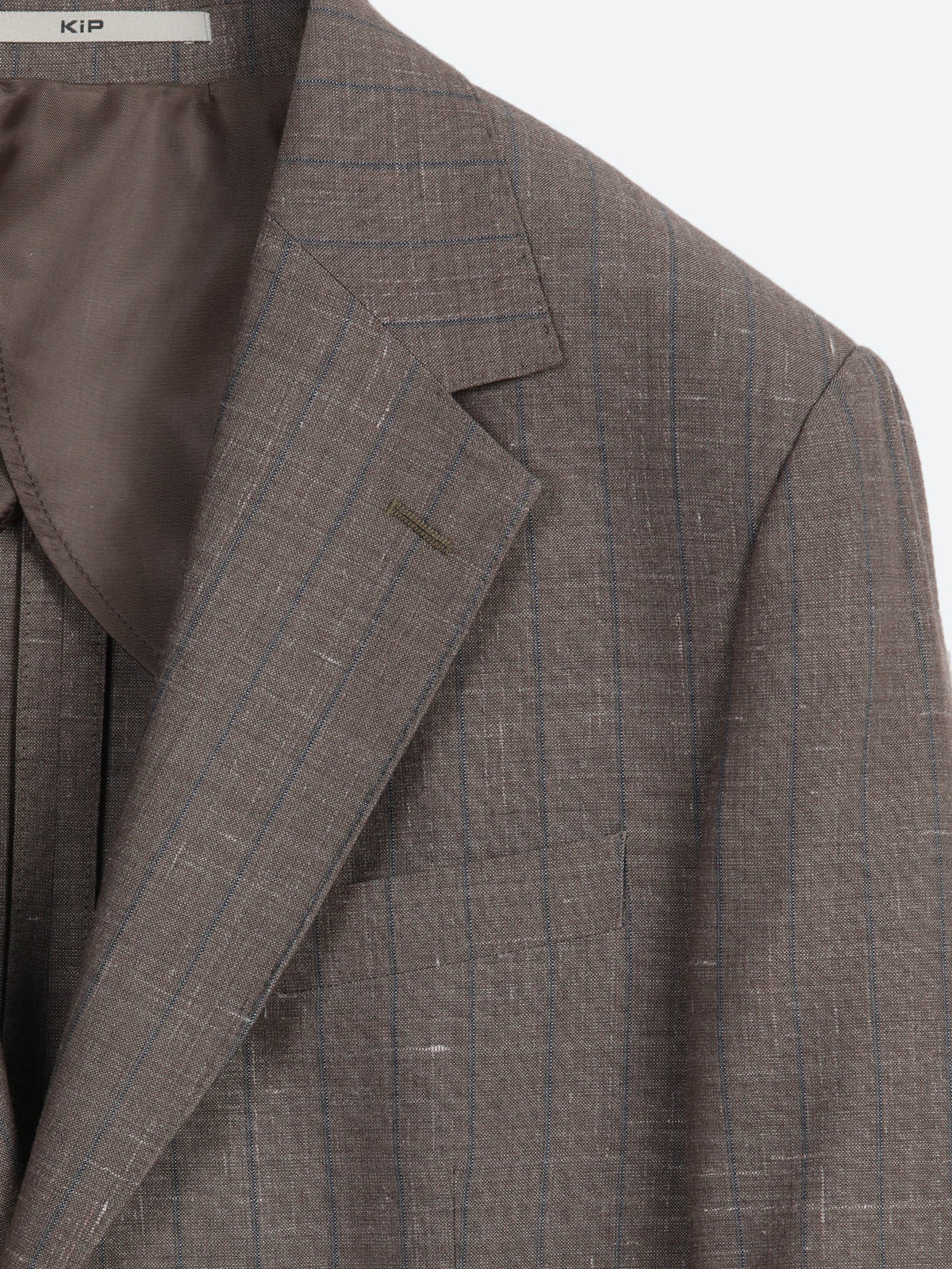 Vizon Çizgili Modern Fit İpek Karışımlı Takım Elbise