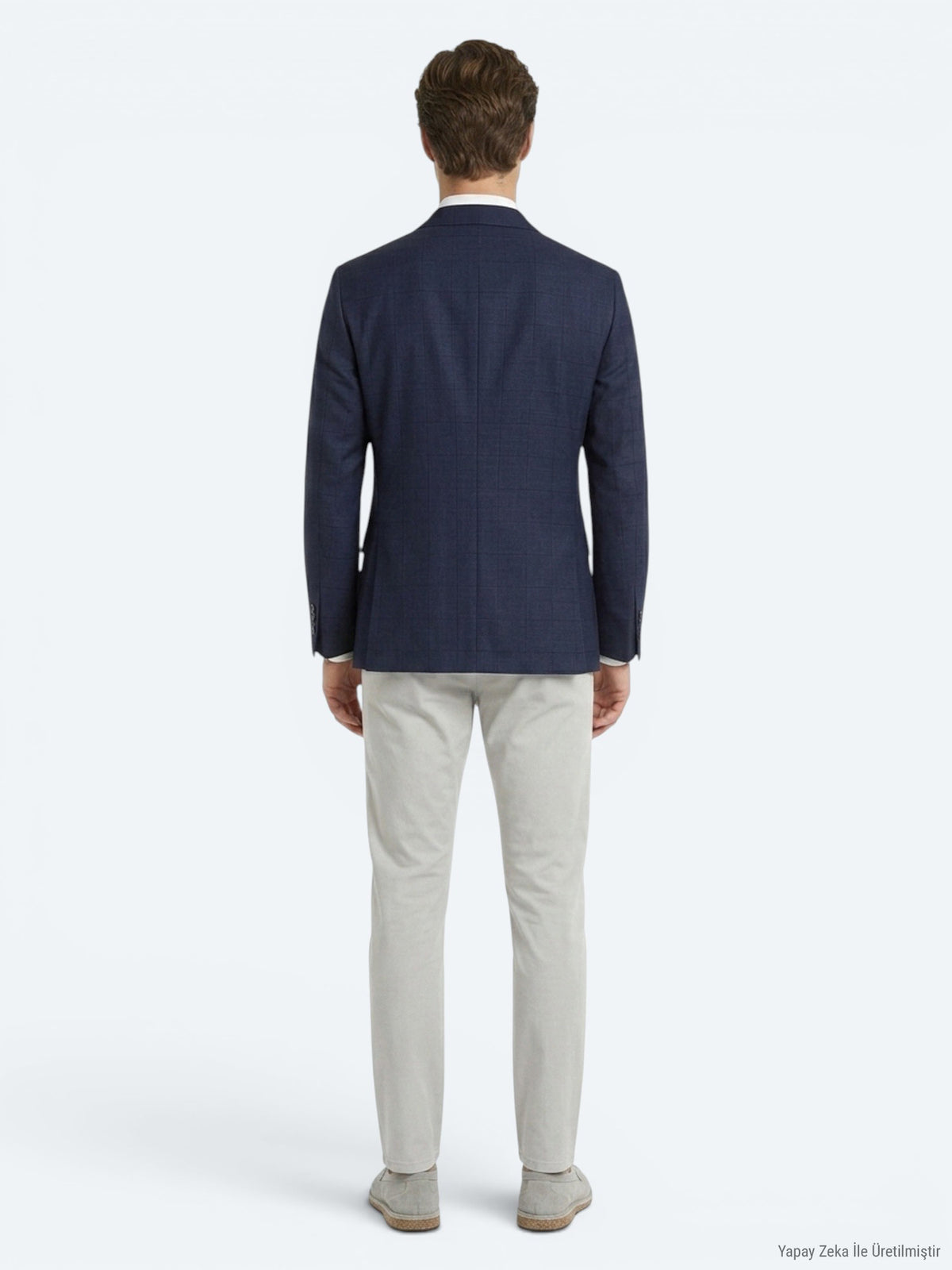 Lacivert Mikro Modern Fit %100 Yün Ceket