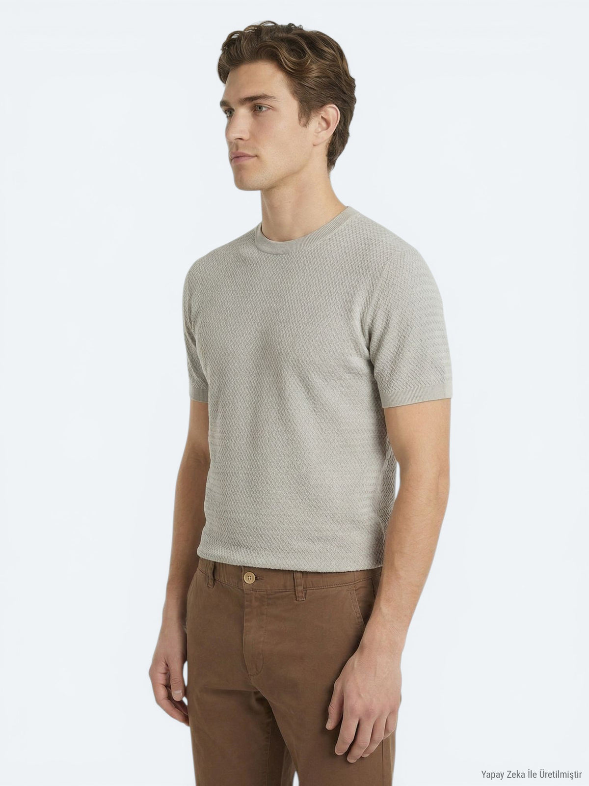 Bej Desenli Triko