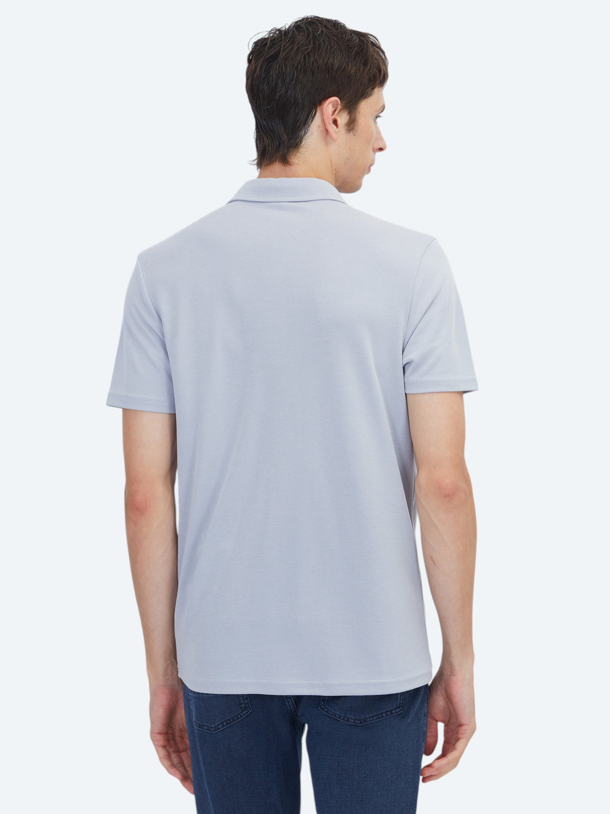 Lila Düz Polo Yaka T-Shirt