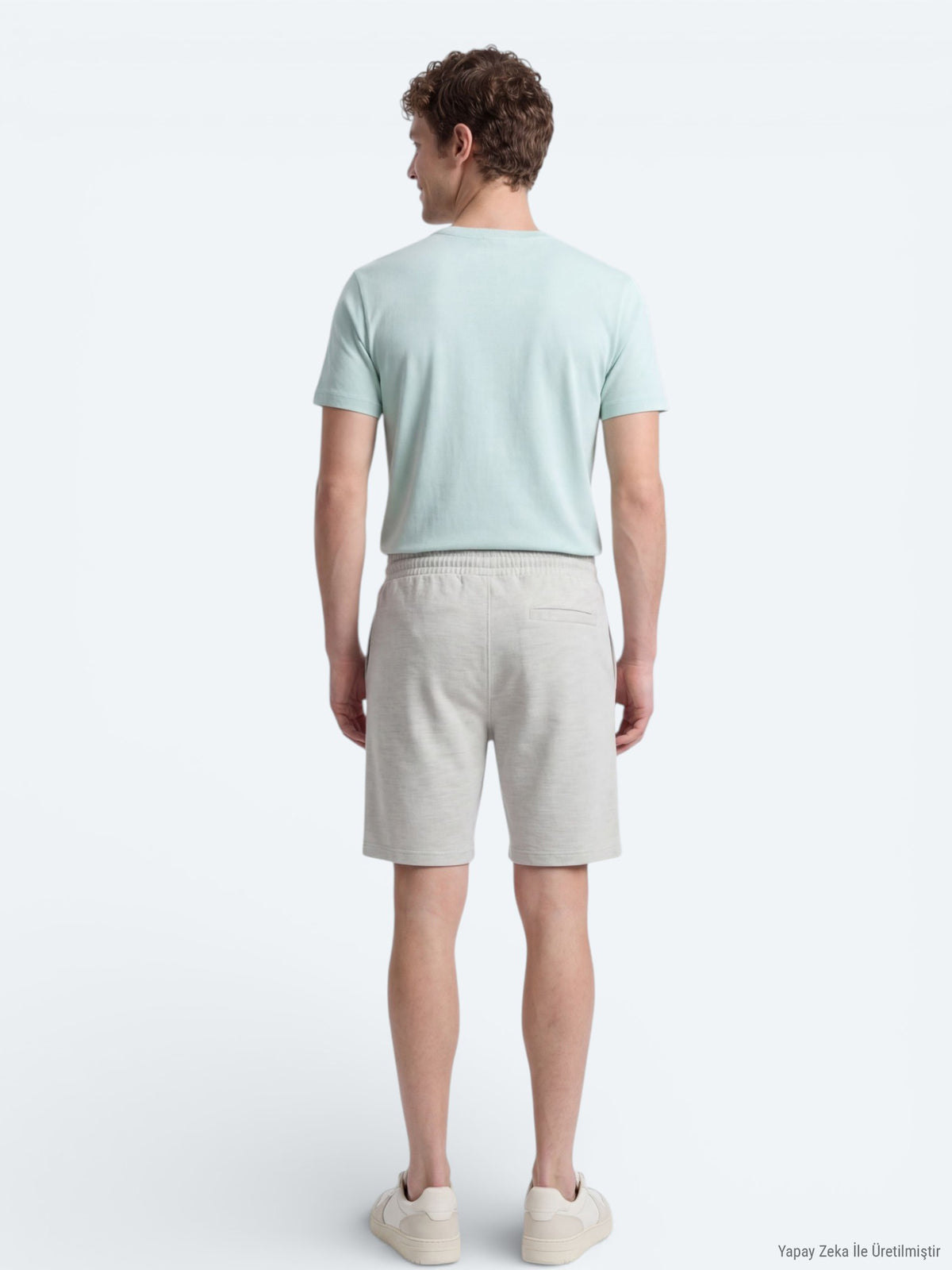 Su Yeşili Düz Örme Regular Fit Casual Bermuda