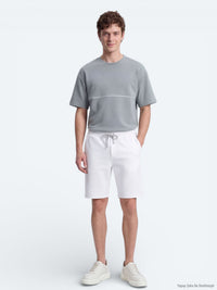 Ekru Düz Örme Regular Fit Casual Bermuda