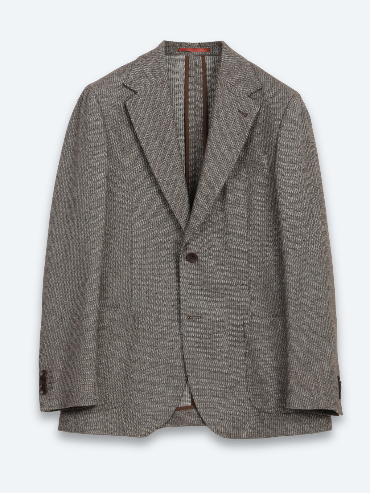 Açık Kahve Çizgili Modern Fit Yün Karışımlı Takım Elbise
