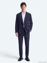 Lacivert Çizgili Modern Fit Takım Elbise