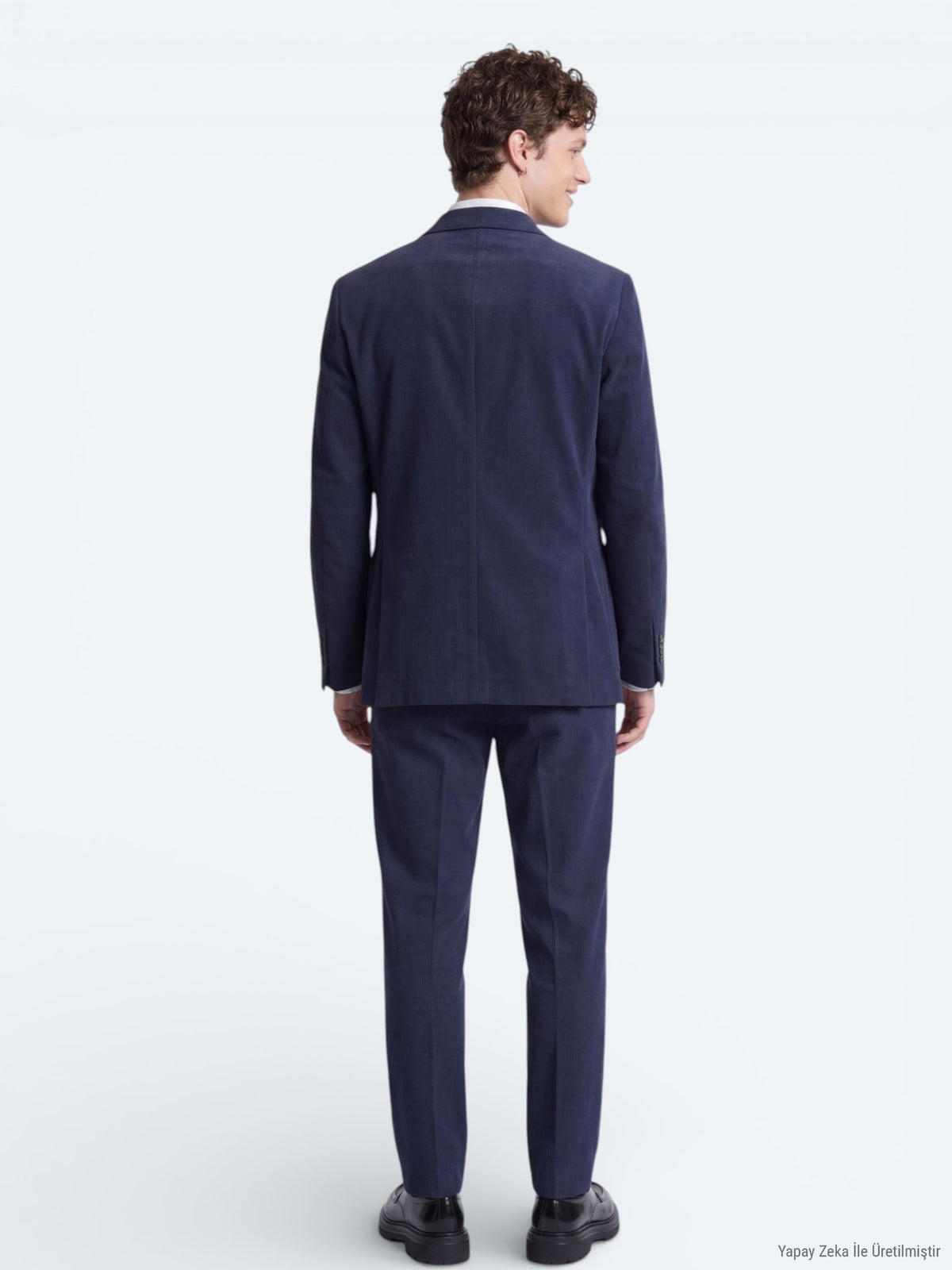 Lacivert Çizgili Modern Fit Takım Elbise