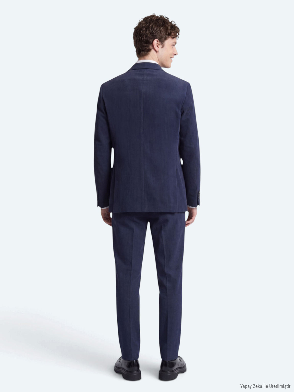 Lacivert Çizgili Modern Fit Takım Elbise