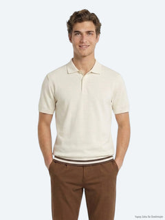 Bej Düz %100 Pamuk T-Shirt