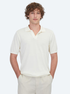 Bej Çizgili Polo Yaka %100 Pamuk T-Shirt
