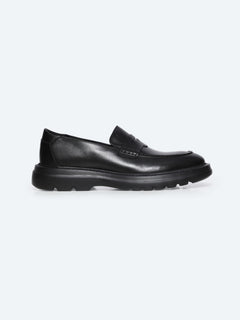 Siyah Deri Smart Casual Loafer