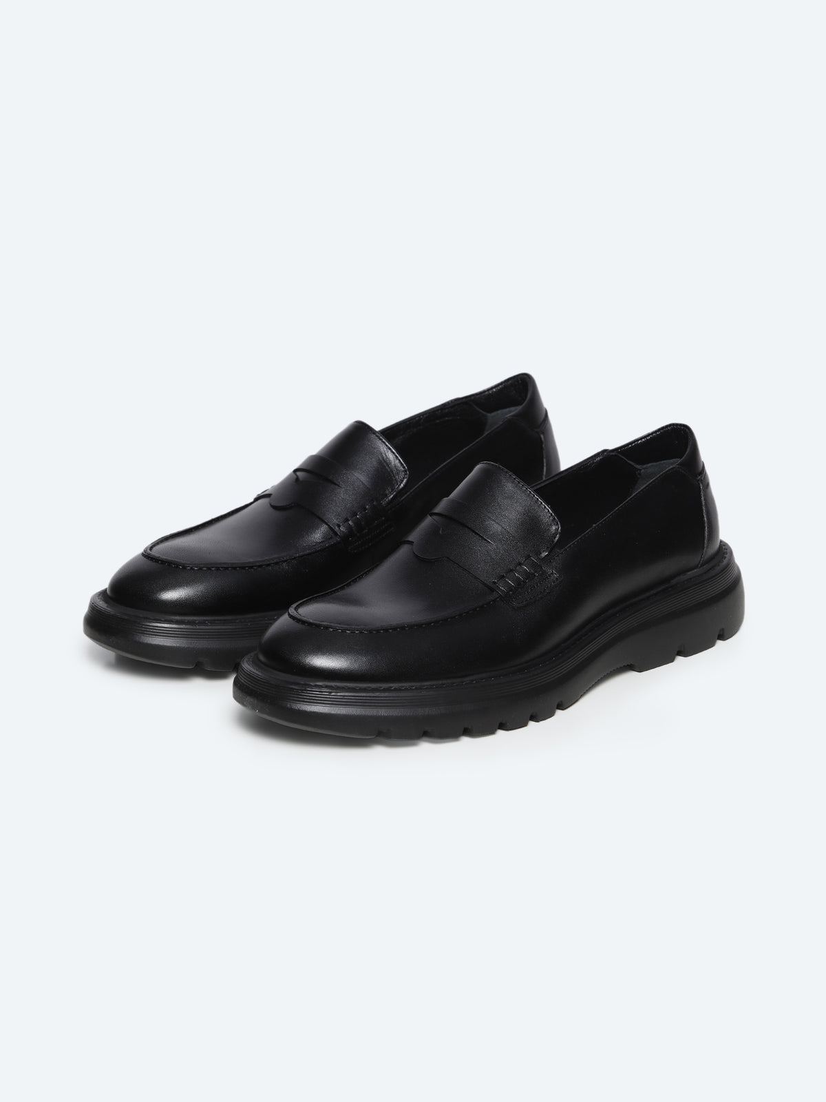Siyah Deri Smart Casual Loafer