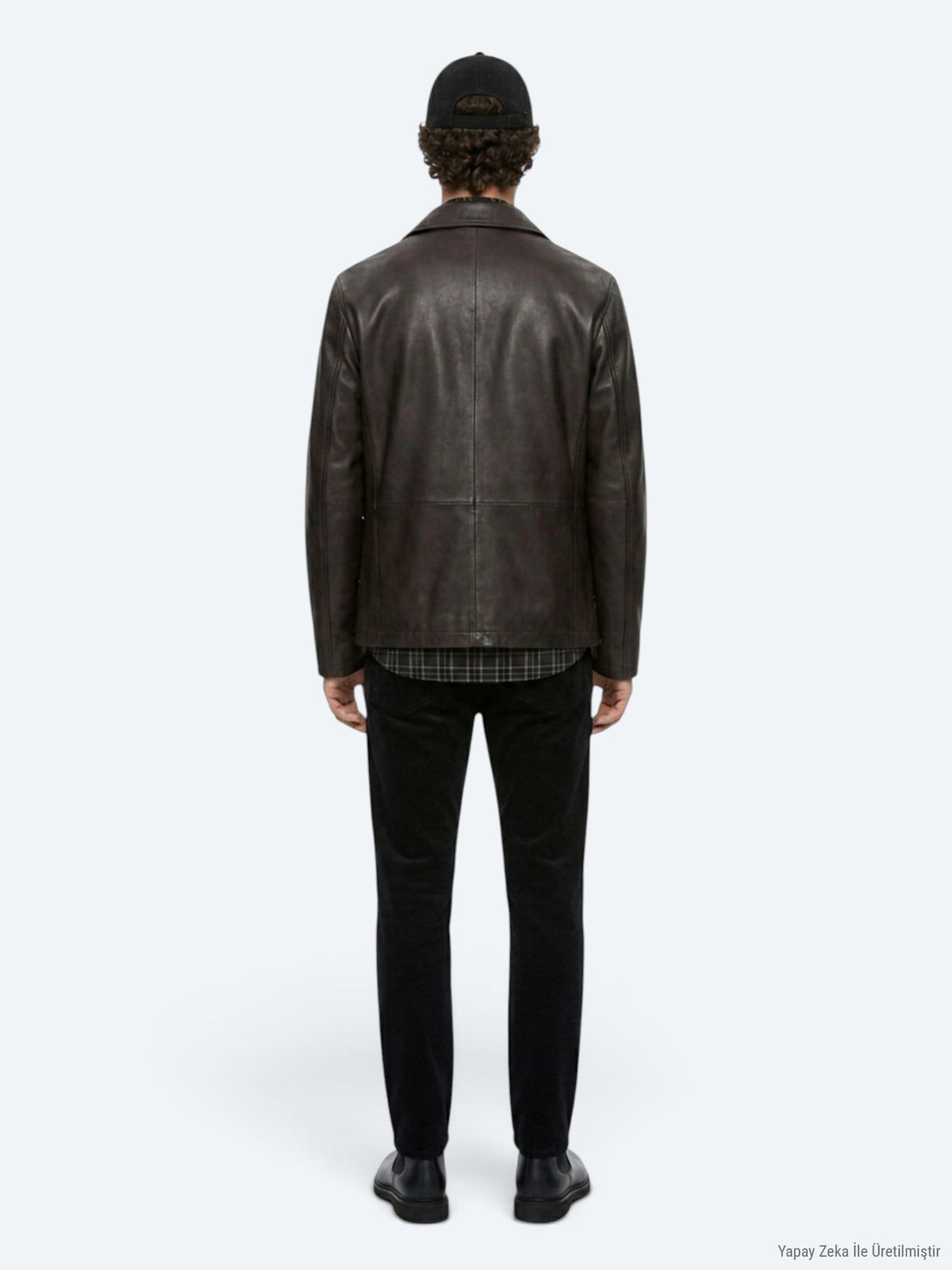 Kahverengi Regular Fit Gömlek Yaka Casual Deri Deri Mont