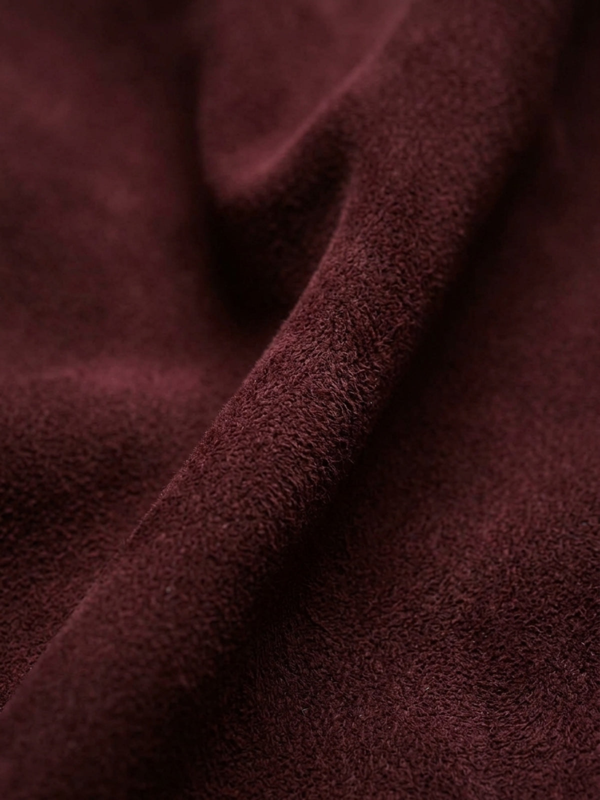 Bordo Regular Fit Dik Yaka Casual Süet Deri Mont