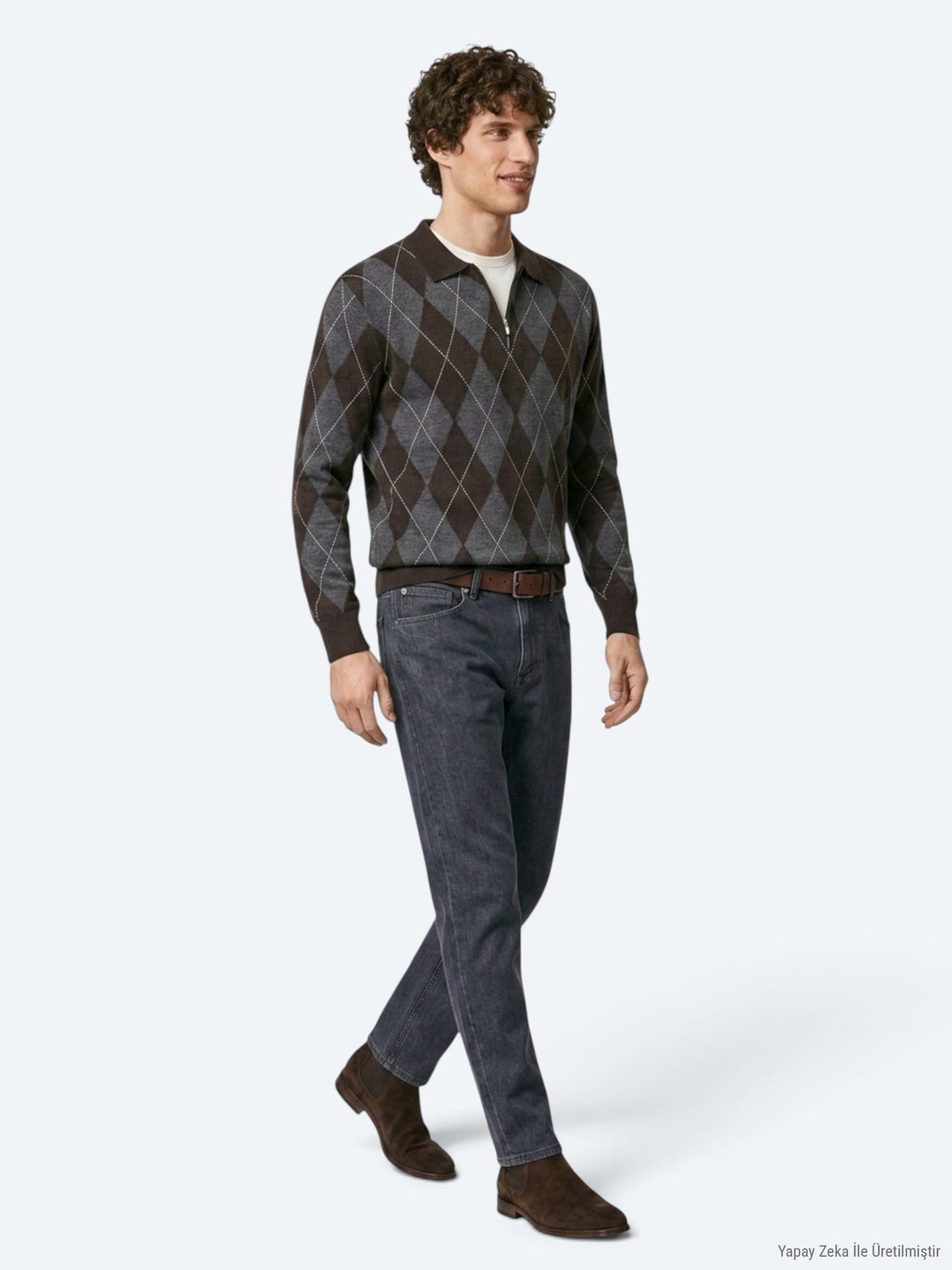 Koyu Mavi Düz Slim Fit Denim Pamuk Karışımlı Pantolon