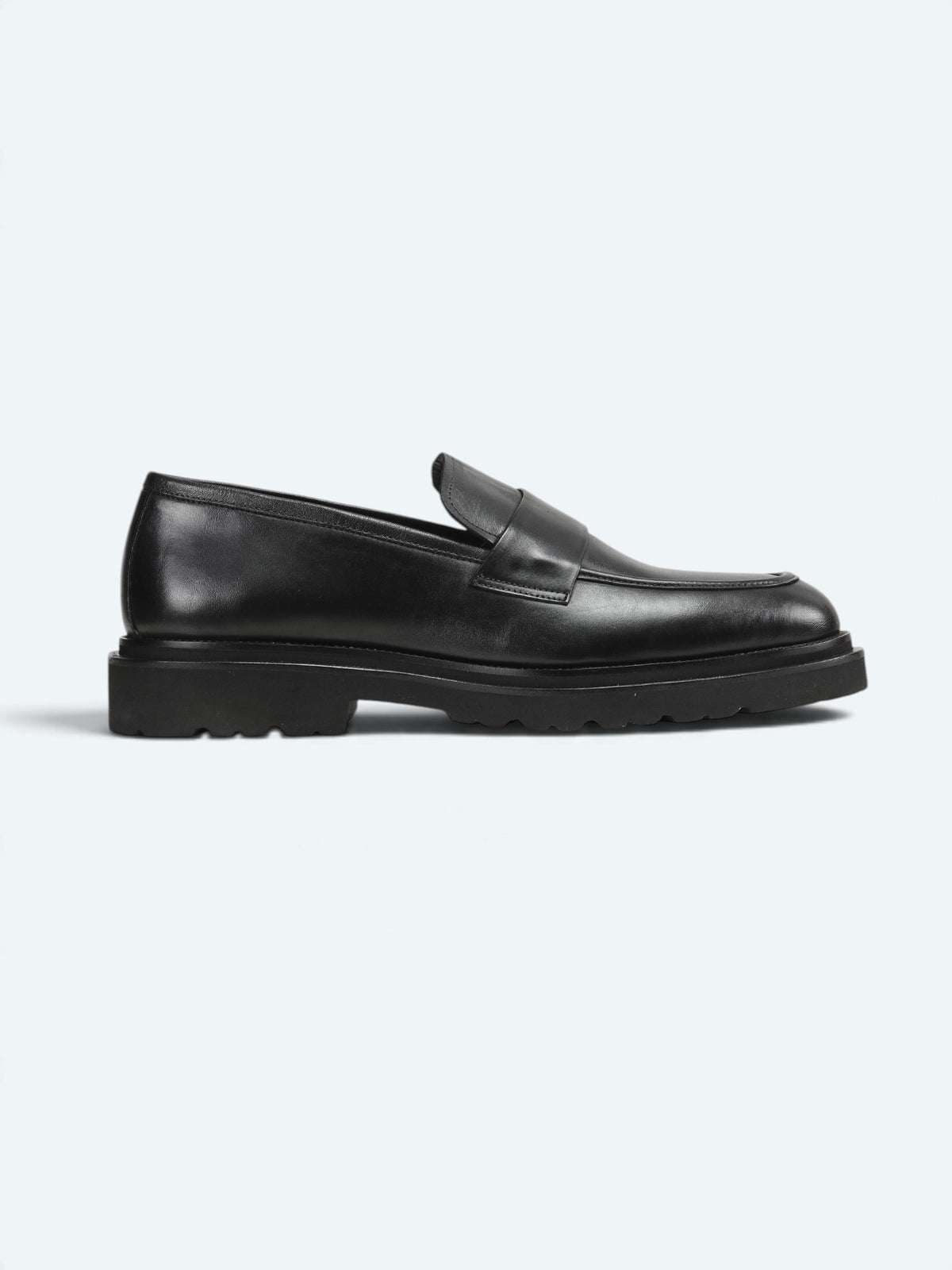 Siyah Deri Smart Casual Loafer