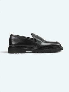 Siyah Deri Smart Casual Loafer