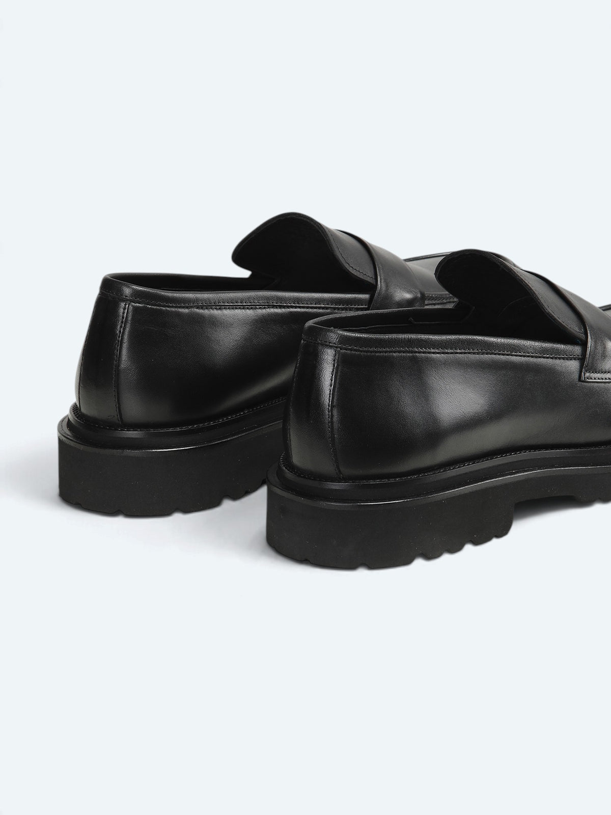 Siyah Deri Smart Casual Loafer