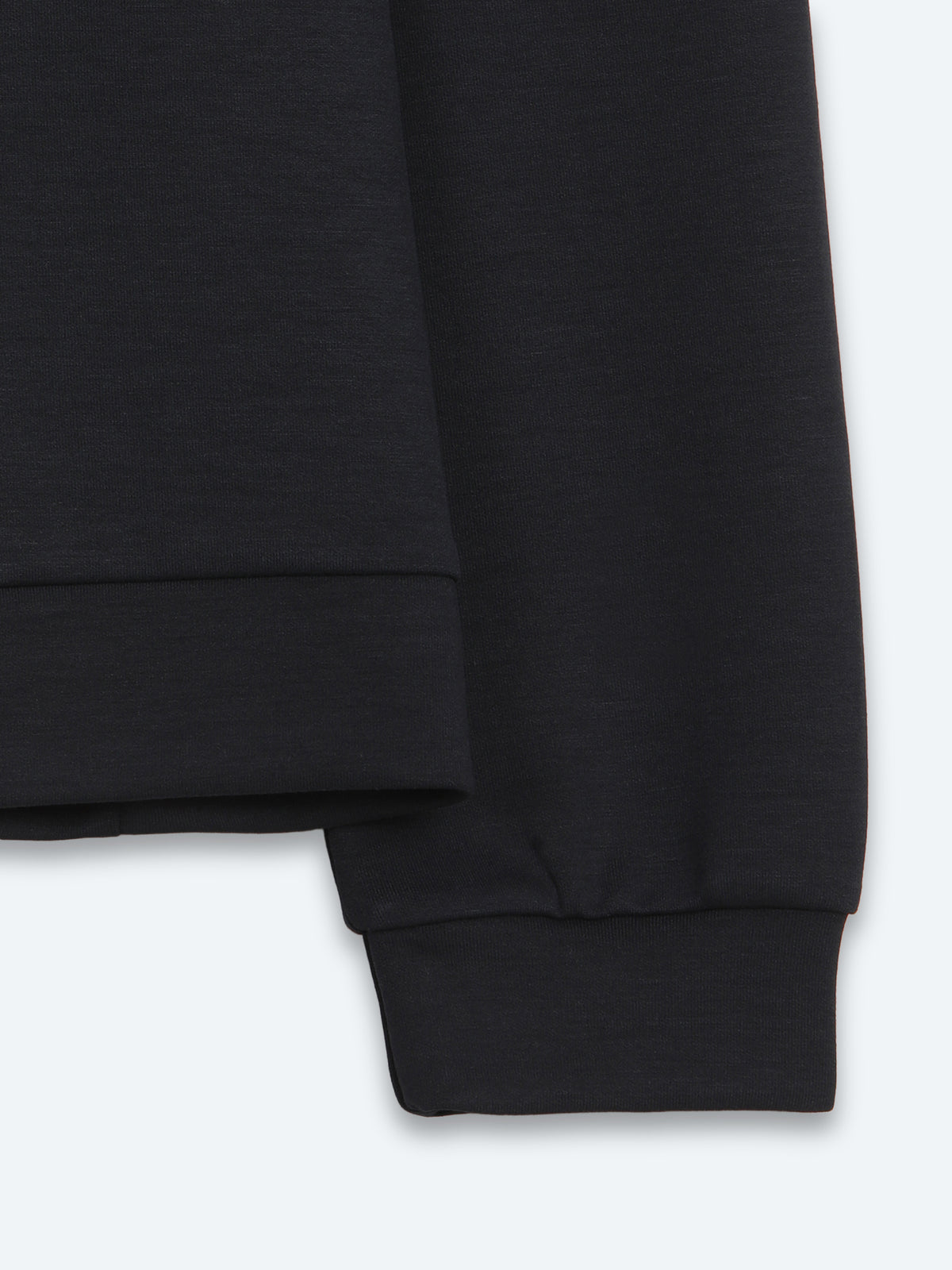 Lacivert Dik Yaka Düz Sweatshirt
