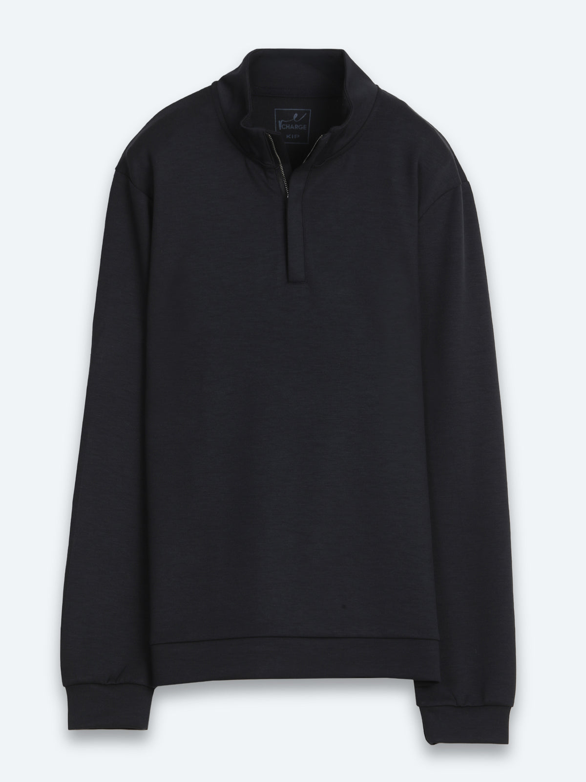 Lacivert Dik Yaka Düz Sweatshirt