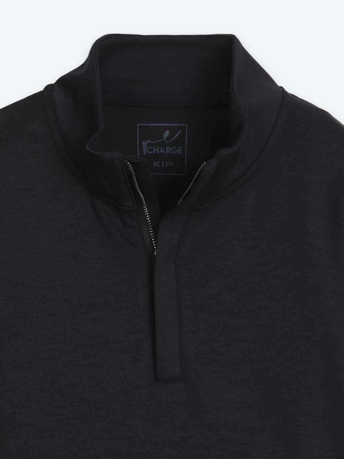 Lacivert Dik Yaka Düz Sweatshirt