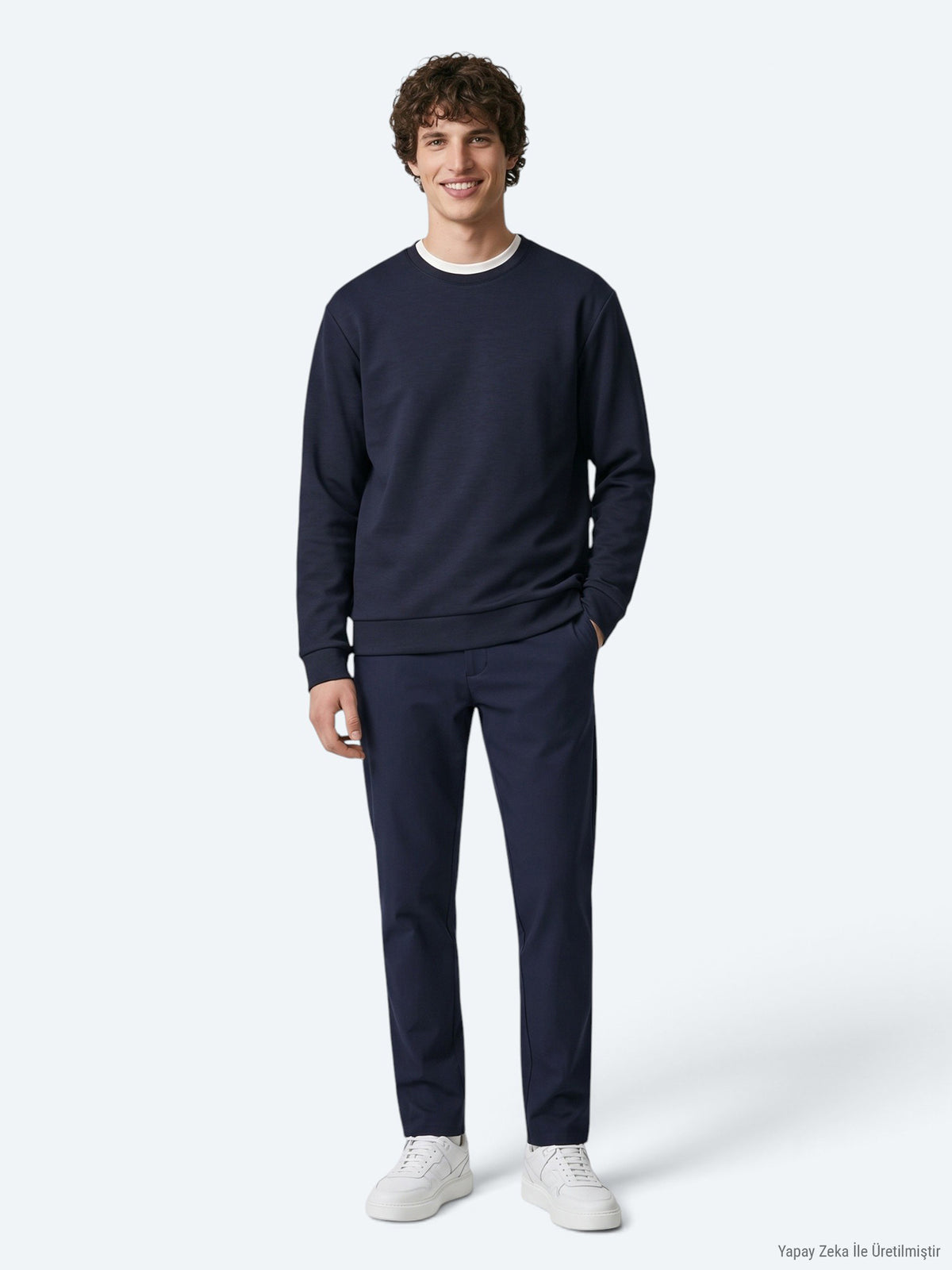 Lacivert Düz Sweatshirt
