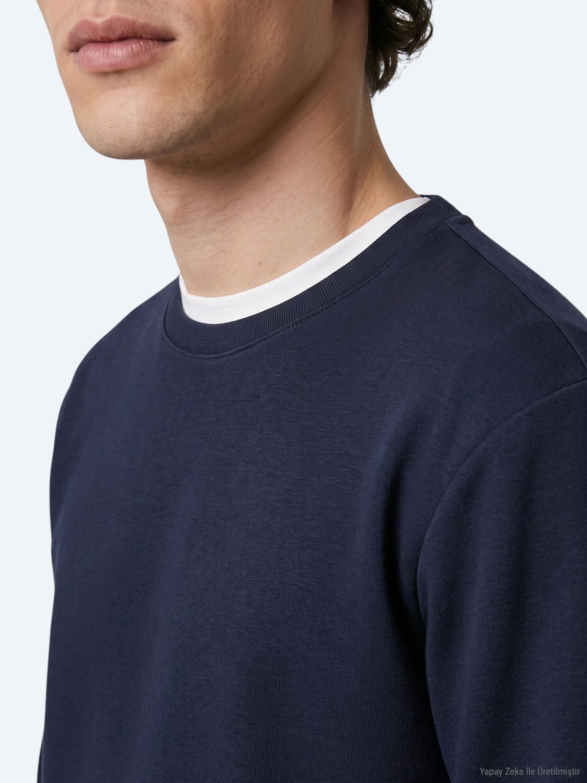 Lacivert Düz Sweatshirt