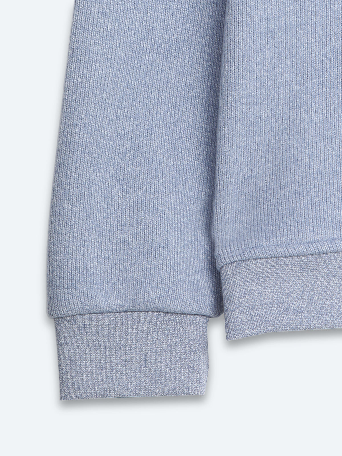 Mavi Dik Yaka Desenli Sweatshirt