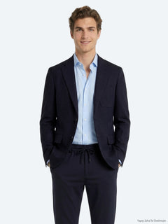 Lacivert Mikro Modern Fit Örme Takım Elbise