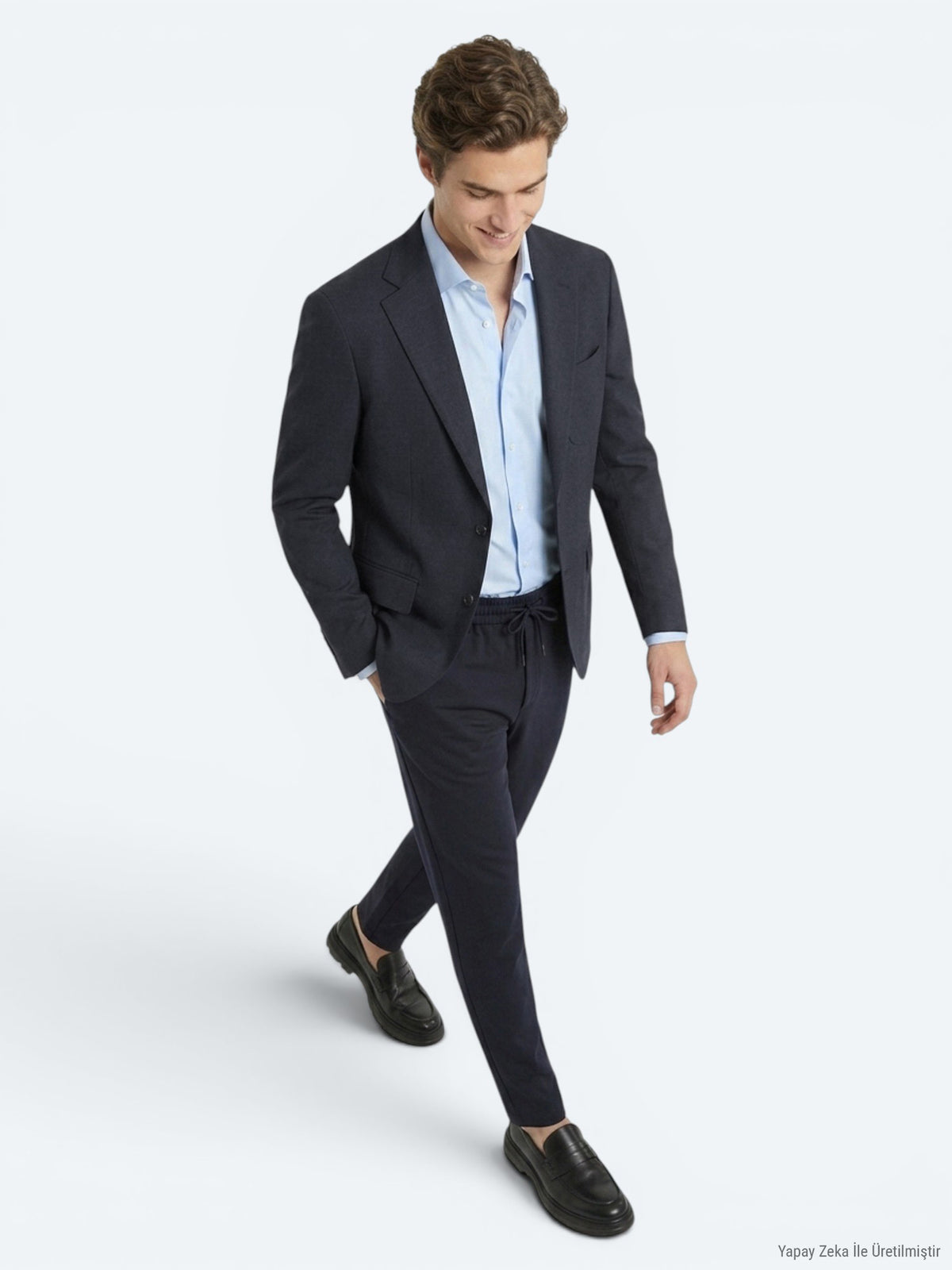 Lacivert Mikro Modern Fit Örme Takım Elbise