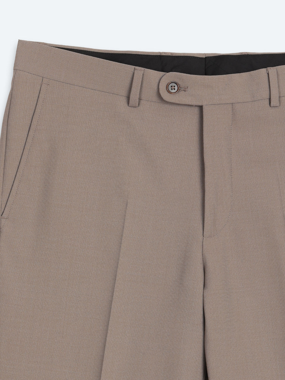 Haki Çizgili Modern Fit Yün Karışımlı Takım Elbise