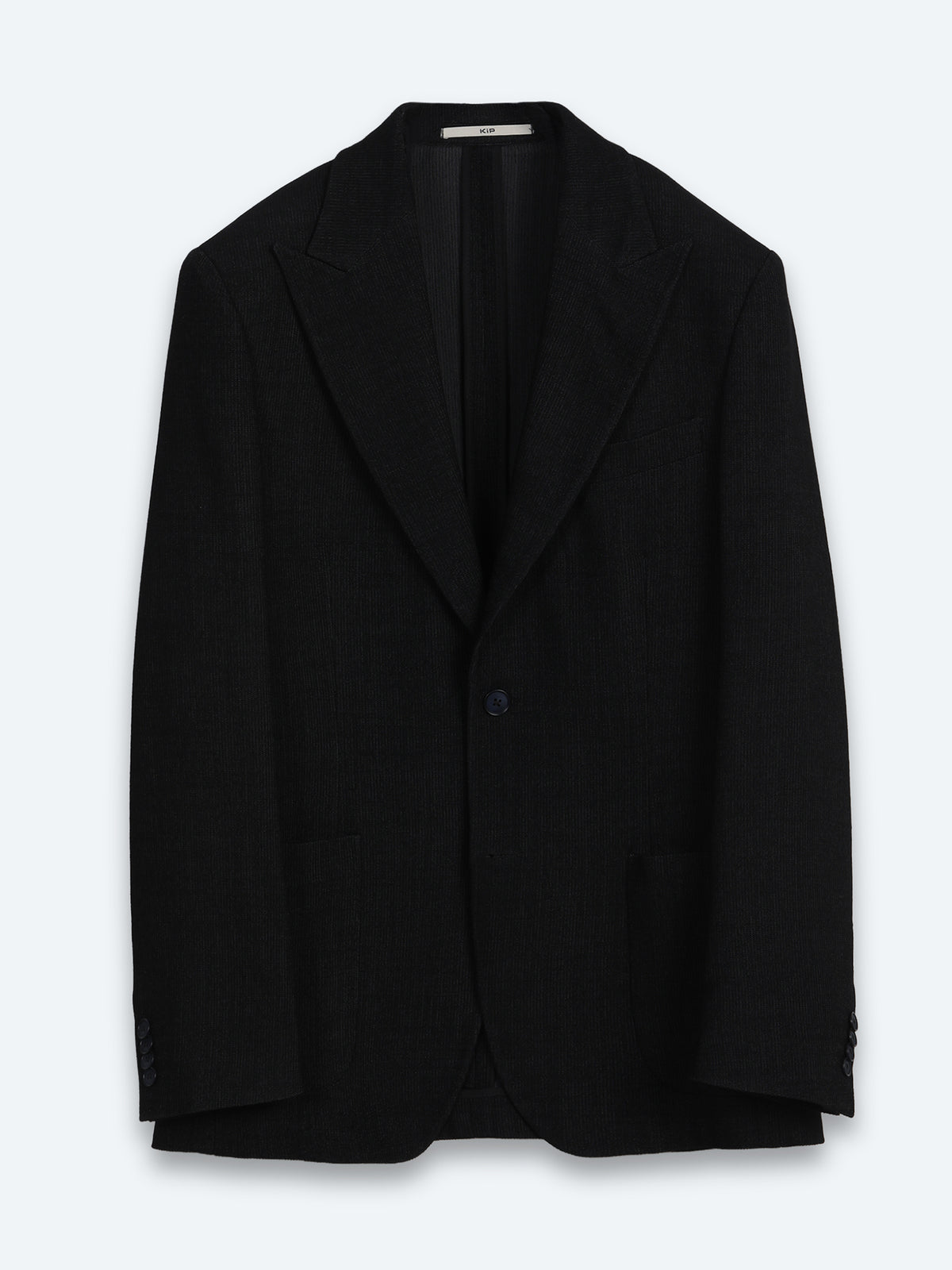 Siyah Mikro Modern Fit Yün Karışımlı Ceket