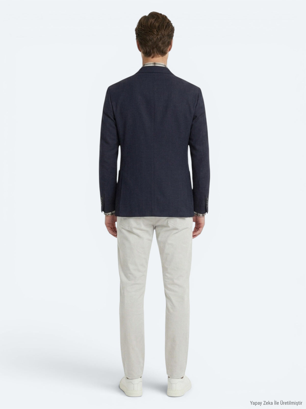 Siyah Düz Modern Fit %100 Keten Ceket