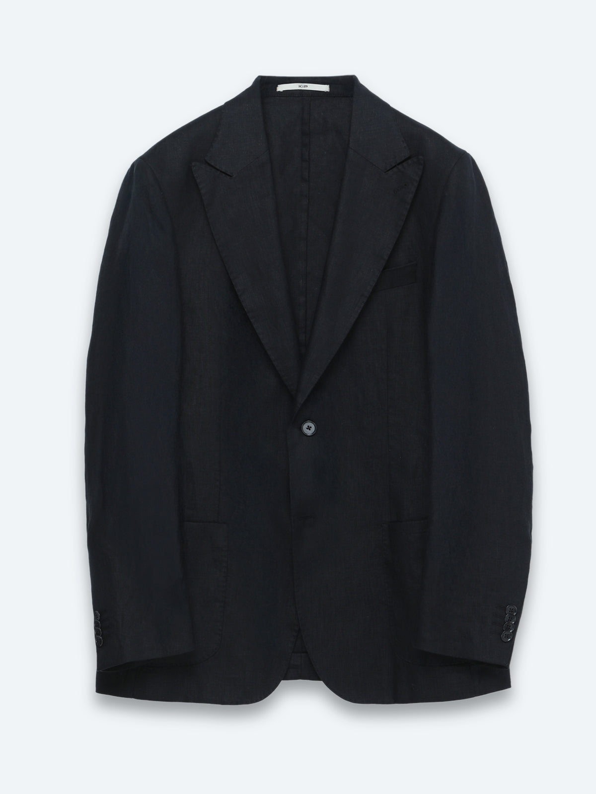Siyah Düz Modern Fit %100 Keten Ceket
