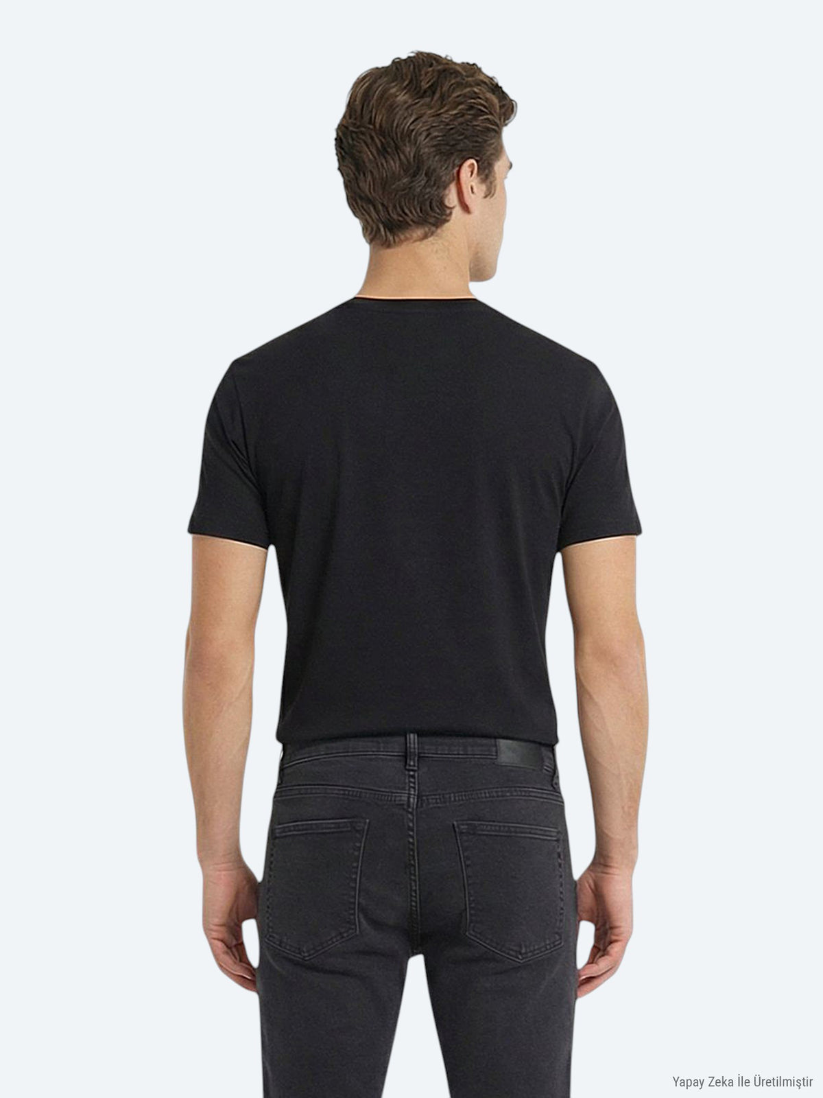 Siyah Düz %100 Pamuk T-Shirt