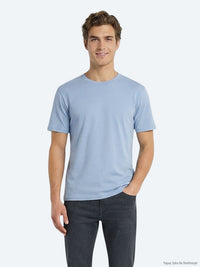 Açık Mavi Düz %100 Pamuk T-Shirt