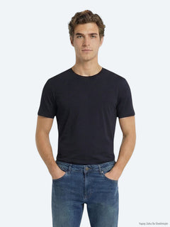 Lacivert Düz %100 Pamuk T-Shirt