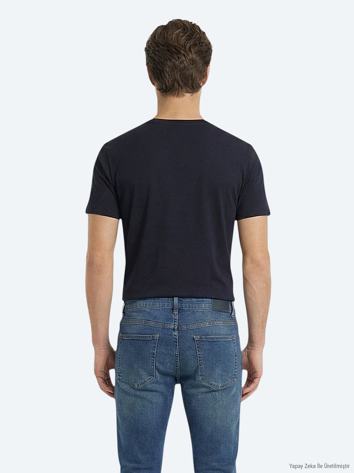 Lacivert Düz %100 Pamuk T-Shirt