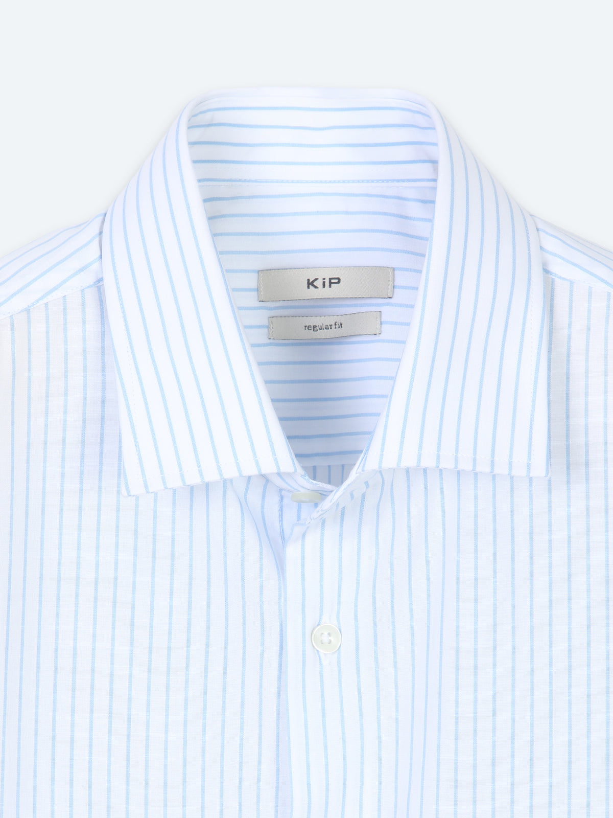 Açık Mavi Çizgili Regular Fit Uzun Dokuma Casual Pamuk Karışımlı Gömlek
