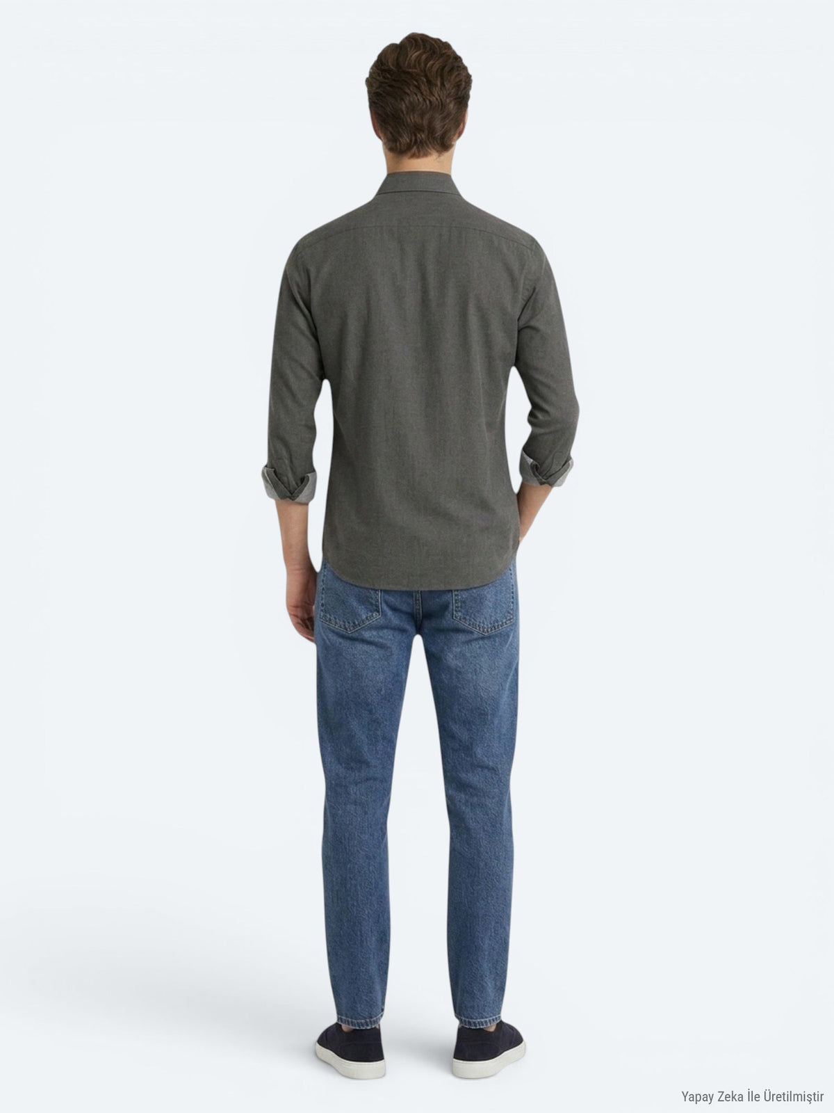 Kahverengi Düz Regular Fit Uzun Dokuma Casual Pamuk Karışımlı Gömlek