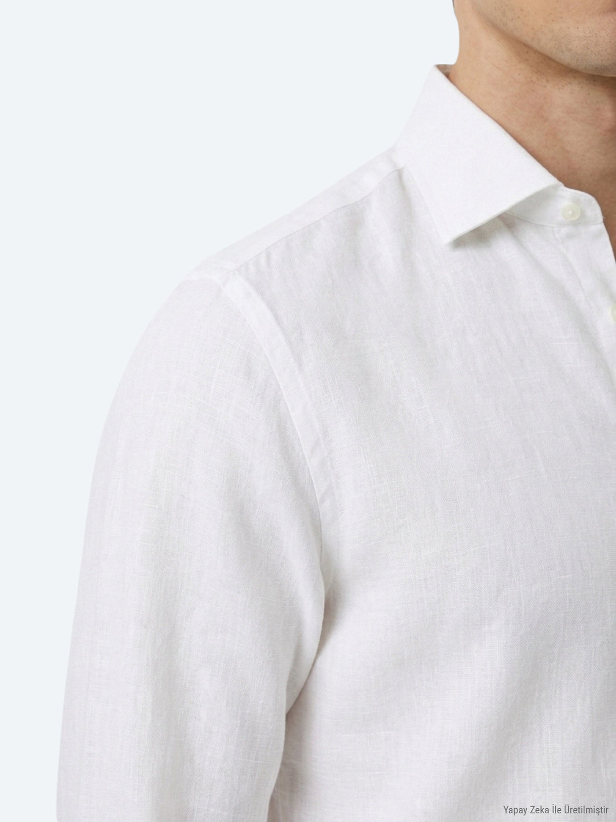 Beyaz Regular Fit Uzun Dokuma Casual Pamuk Karışımlı Gömlek