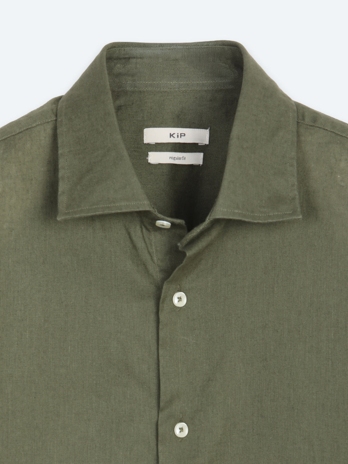 Haki Regular Fit Uzun Dokuma Casual Pamuk Karışımlı Gömlek