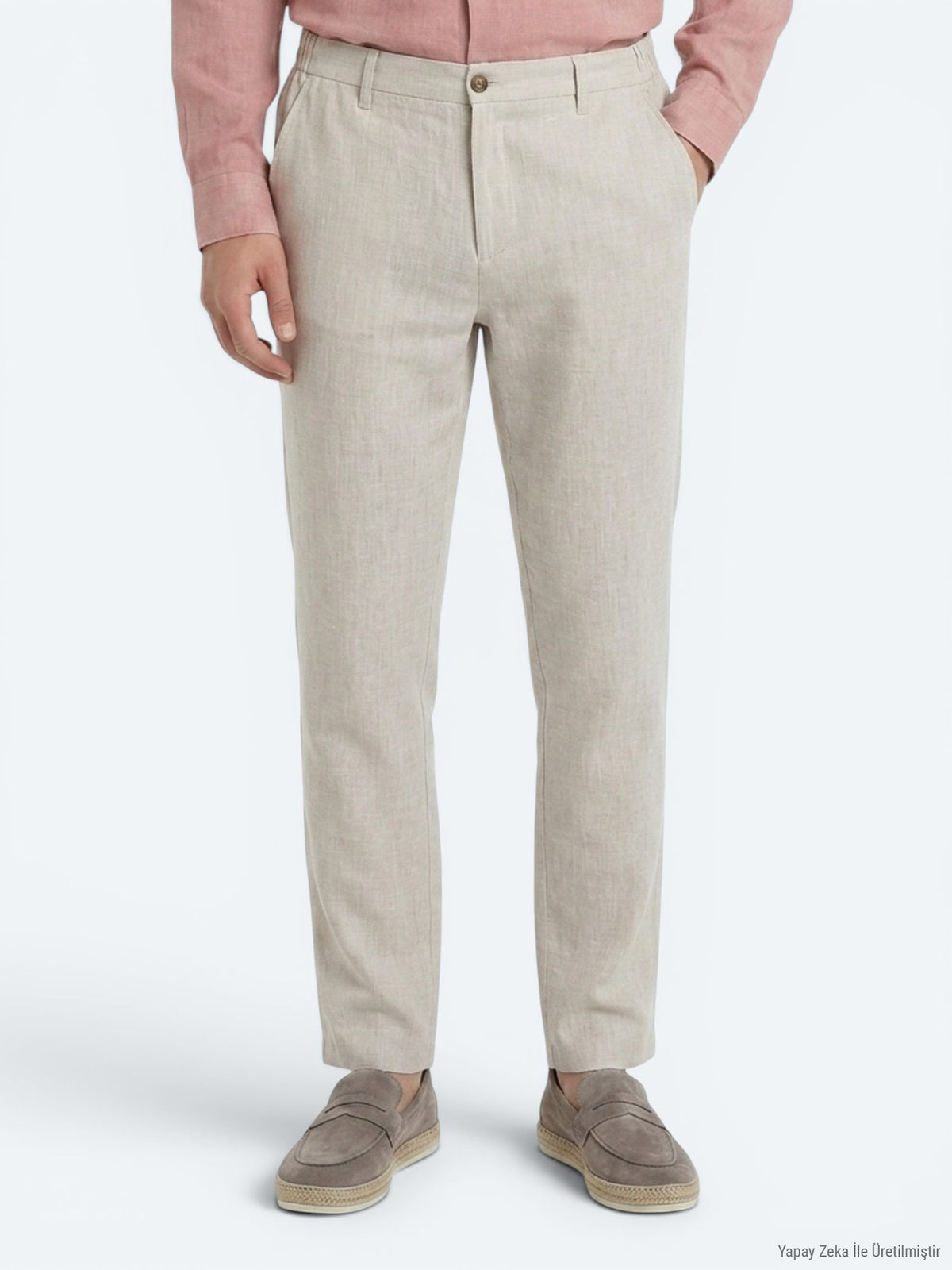 Taş Dokuma Relaxed Fit Casual Pamuk Karışımlı Pantolon