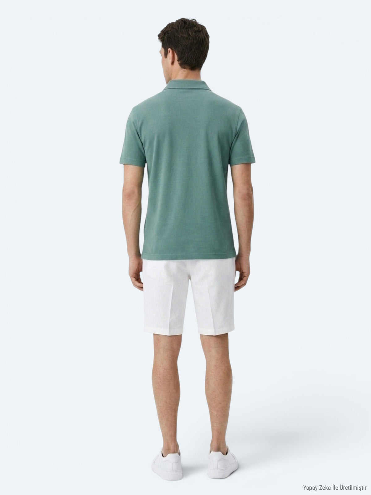 Koyu Haki Düz Pamuk Karışımlı T-Shirt