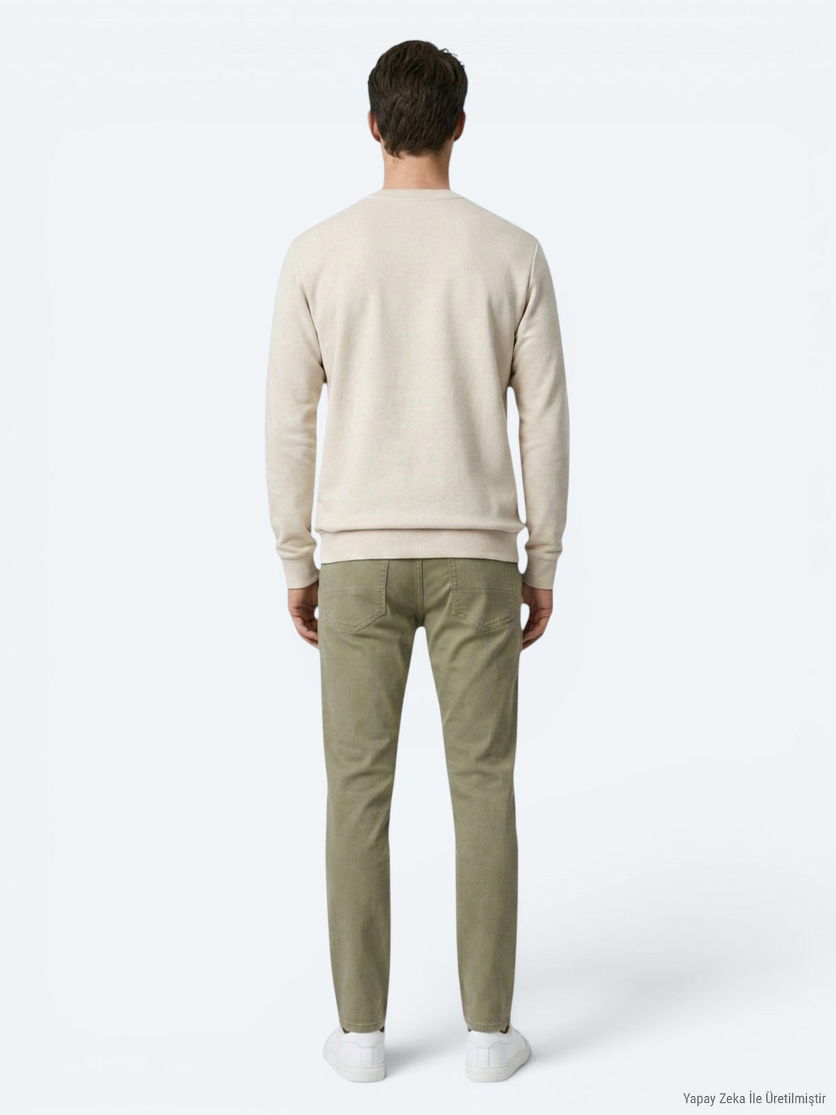 Bej Düz Sweatshırt
