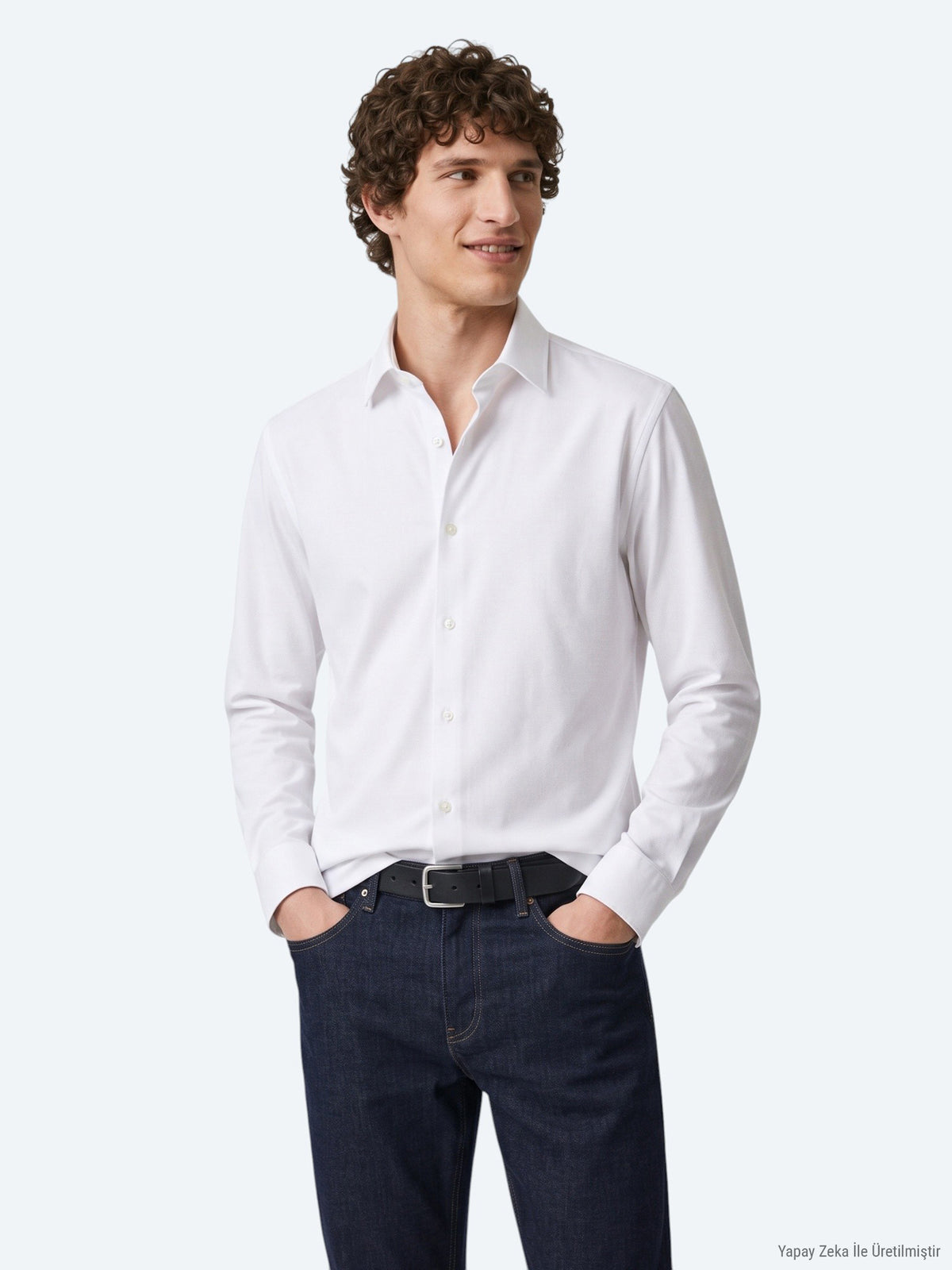 Beyaz Düz Regular Fit Uzun Casual %100 Pamuk Gömlek
